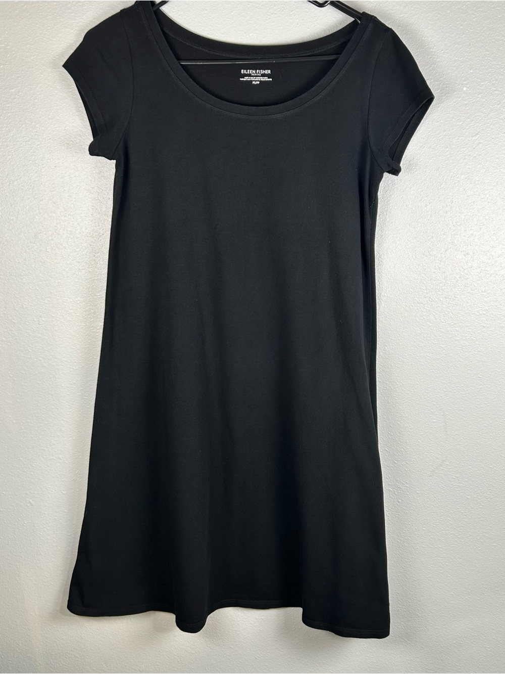 Eileen Fisher Petite Black Tshirt Dress cotton
